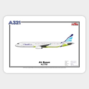 Airbus A321 - Air Busan (Art Print) Sticker